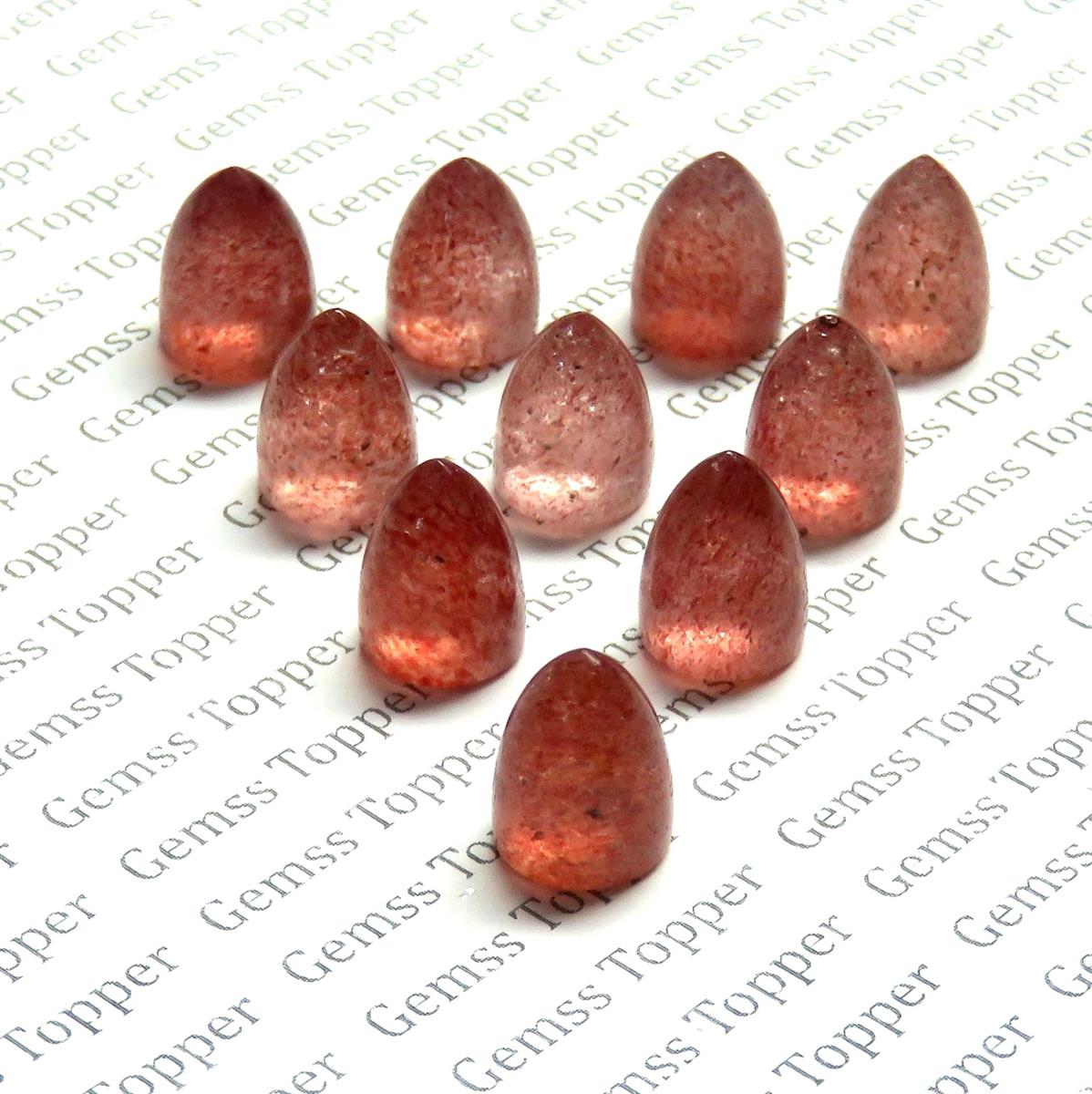 Strawberry Quartz 8x10 mm Bullet Cabochon